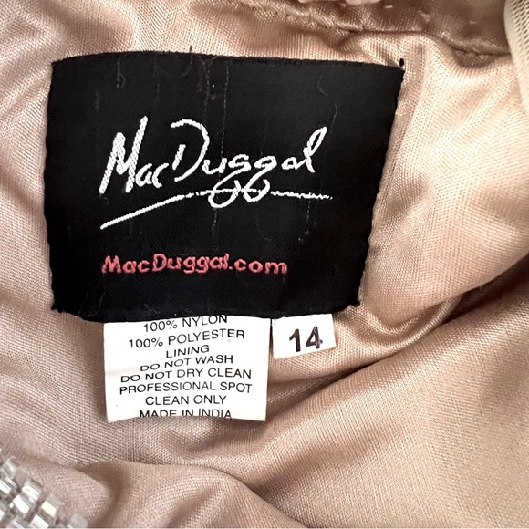Mac Duggal Beaded Long Sleeve evening gown 5124 Mocha size 14 - Picture 10 of 11